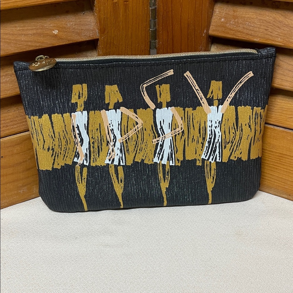 Stylish Black and Gold Ipsy Makeup Bag